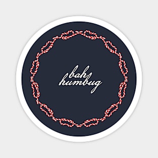 Christmas Holidays Bah Humbug Candy Canes Wreath Magnet